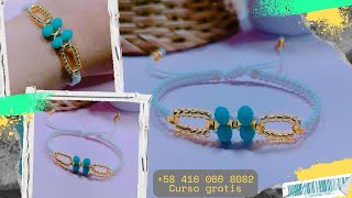 Pulsera de macramé DIY con Muranos  pulsera con shaquirones [upl. by Aimerej478]