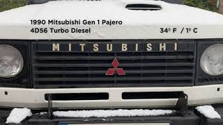 Mitsubishi Diesel Cold Start  Pajero Mk1 4D56 Montero 1st Gen Mark 1 [upl. by Einra859]