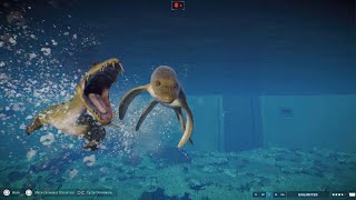 Jurassic World Evolution 2 Nothosaurus pack vs Plesiosaurus pod [upl. by Lekim659]