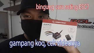 Tutorial Hobbywing qucirun 1080 crawler brushed esc setup  setting with program card  Indonesia [upl. by Eynaffit]