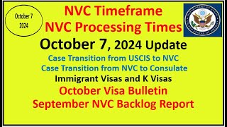 NVC Processing Times As of October 07 2024  October Visa Bulletin  September NVC Backlog Report [upl. by Armin]