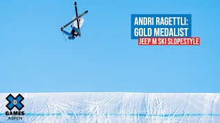 Andri Ragettli Gold Medalist  Jeep Mens Ski Slopestyle  X Games Aspen 2022 [upl. by Fitting]