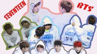 BTS x SEVENTEEN 방탄소년단 x 세븐틴 interactions in ISAC 2017 1 [upl. by Ateloiv63]