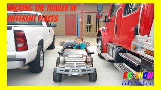 4 Year Old Kid Showing His Skills Backing The Trailer In Tight Places [upl. by Harraf]