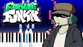 Friday Night Funkin  Nerves  Vs Garcello Piano Tutorial [upl. by Eitak]