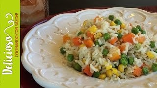 Arroz Blanco Mexicano Perfecto  Perfect Mexican White Rice with Vegables [upl. by Eatnoed]