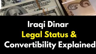 Iraqi Dinar Legal Status amp Convertibility Explained [upl. by Aerdna]