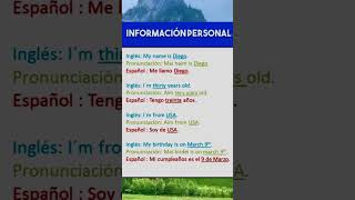 Como dar tu información personal en inglés englishlanguage aprendoingles inglesrapidoyfacil [upl. by Siuqramed]