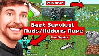 BEST Survival Mods  Addons For MCPE [upl. by Danna]