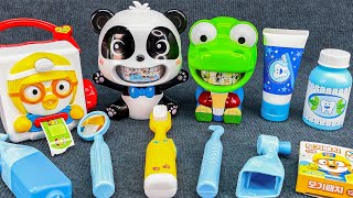 Toy asmr Pororo Eating and Brushing Teeth ASMR😬💊Medicine Box  뽀로로 병원놀이 장난감 [upl. by Retep]