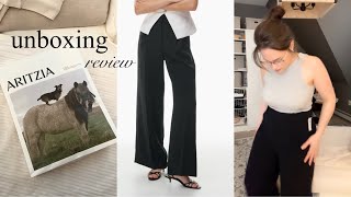 Aritzia Effortless Wider Pants Unboxing Review  Aritzia Size 10  Aesthetics of Olive [upl. by Franky]