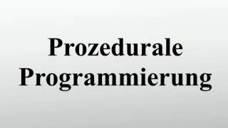 Prozedurale Programmierung [upl. by Alten]