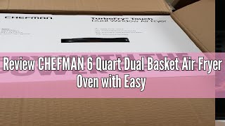 Review CHEFMAN 6 Quart Dual Basket Air Fryer Oven with Easy View Windows Sync Finish HiFry Auto [upl. by Nalepka]