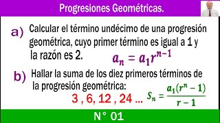 Progresiones Geométricas  Ejercicios resueltos N° 01 [upl. by Nottap]