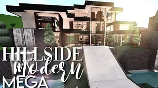 Bloxburg Hillside Modern Mega Mansion 220kI No large plot amp No Advanced Placing  HouseSpeedBuild [upl. by Abbotsun]