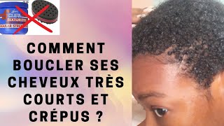 comment boucler les cheveux très courts et crépusdéfinir ses boucles2 méthodes  eco gel curlampwave [upl. by Rasecoiluj835]