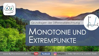 Monotonieverhalten und Extrempunkte  Bestimmung von Hoch und Tiefpunkten  Differenzialrechnung [upl. by Erie494]