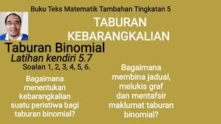 Latihan kendiri 57  Taburan binomial menentukan kebarangkalian pemboleh ubah diskret [upl. by Azilanna]