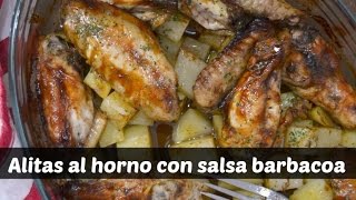 Alitas al horno con salsa barbacoa Receta [upl. by Perloff]