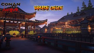 How to build a Yamatai Onsen  hot spring  Speed Build  Conan Exiles  Yamatai Towers blocks [upl. by Ziza]