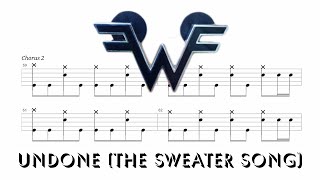 Weezer  Undone The Sweater Song 🔴 Drum Notation  Tutorialchamisdrums Bass Tabs on ChamisBass [upl. by Isabel243]