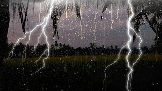 Rainstorm Sounds for Sleeping  Heavy Rainstorm amp Powerful Thunder Sound [upl. by Ahseenal]