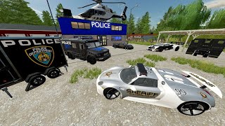 Finding Lamborghini Police Cars in Abandoned Police Station  Farming Simulator 22 [upl. by Mandi675]