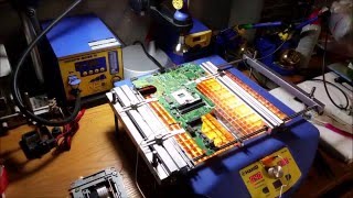 Laptop Intel CPU Socket Removal using Hakko FR803B top hot air Hakko FR1012 bottom IR preheater [upl. by Aon246]