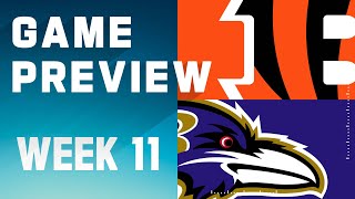 Cincinnati Bengals vs Baltimore Ravens  2023 Week 11 Game Preview [upl. by Pinkham116]