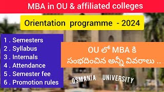 MBA in Osmania University  2024  MBA student guide  syllabus  attendance  fees  promotionmba [upl. by Nakasuji]