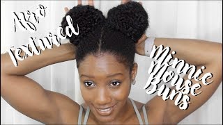 4C SUMMER BUNS NATURAL HAIR TUTORIAL W MARLEY HAIR [upl. by Tham815]