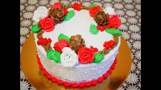 Торт КРАСНЫЙ БАРХАТ торт рецепт НОВОГОДНЕЕ УКРАШЕНИЕ торта Cake decoration [upl. by Netniuq]