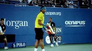 Gonzalez Serve Hits Nadal in Injured Abdomen [upl. by Itsym609]