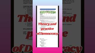 Theory and practice of DemocracySyllabusNEPSHORTS [upl. by Vidda]