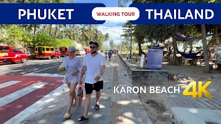 PHUKET THAILAND 2023 🇹🇭 4k WALKING tour at KARON beach [upl. by Bab]