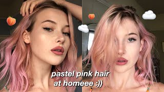 how to dye ur hair pastel pink  okaysage [upl. by Weigle]