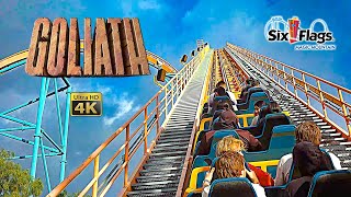 2024 Goliath Roller Coaster On Ride 4K POV Six Flags Magic Mountain [upl. by Tedmund893]