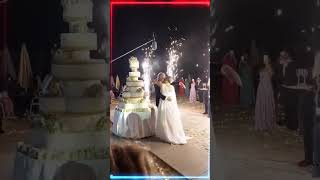 Matrimonio Simona Ventura e Giovanni Taglio della Torta e bacio [upl. by Acissev978]