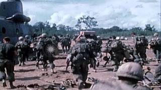 US 199th Light Infantry Brigade troops leave Fire Support Base in Cambodia HD Stock Footage [upl. by Kreg]