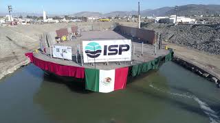 Puesta a flote barcaza De Sal 16 la más grande construida en México [upl. by Nalo]