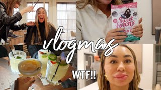 VLOGMAS 3 BOTCHED LIPS Husbands Reaction to Chopping My Hair GRWM Girls Night  Julia amp Hunter [upl. by Novah]