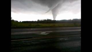 EF4 tornado with 4 funnels as it enters city of Cu [upl. by Marilyn]