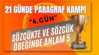 SÖZCÜKTE VE SÖZCÜK ÖBEĞİNDE ANLAM 5  21 GÜNDE PARAGRAF KAMPI  4GÜN [upl. by Aan]