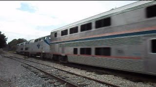 Amtrak Auto Train On The Heels Of CSX Intermodal Train [upl. by Sybille]