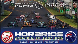 Horarios Fórmula 1 Latinoamérica GP de AUSTRALIA 2024  ¡NO TE LO PIERDAS [upl. by Burnie]