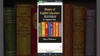 Best book for English hons studentsHistory of English literatureRaghukul tilak [upl. by Theodore]