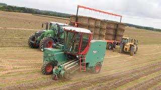 🇫🇷 Enroulage de LIN en NORMANDIE avec enrouleur DEPOORTERE  FENDT  JOHN DEERE GATOR  IH 844 [upl. by Inaniel]