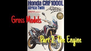 Tamiya 16 CRF1000L Africa Twin motorcycle build Part 2 The Engine [upl. by Eikram865]