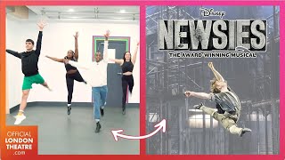 Disneys Newsies cast teach Carrying The Banner awardwinning choreography [upl. by Eldreeda654]