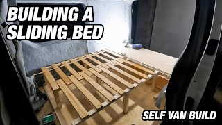 Building a sliding double bed for my Vauxhall Vivaro camper van [upl. by Anneliese808]